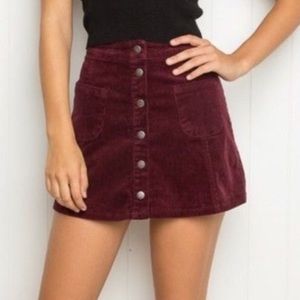Brandy Melville Bruce black corduroy mini skirt